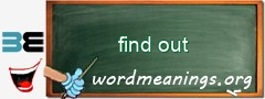 WordMeaning blackboard for find out